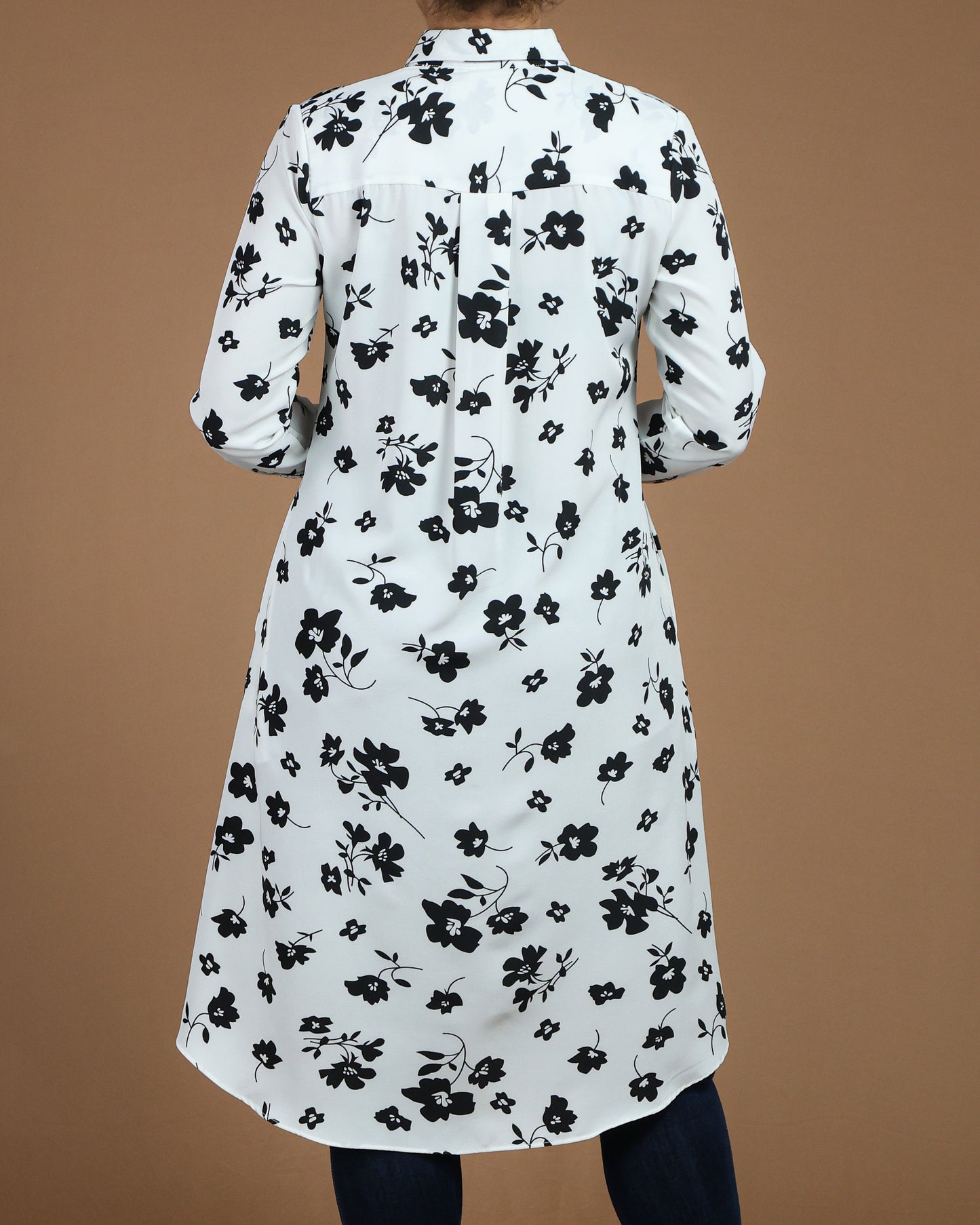 Floral Button-Down Midi Shirt Dress