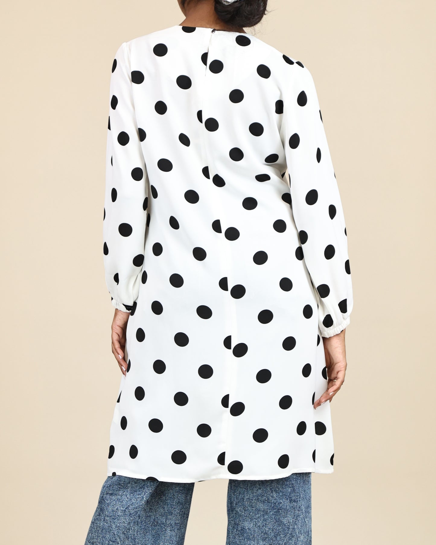 Ivory Noir Polka Dot Top