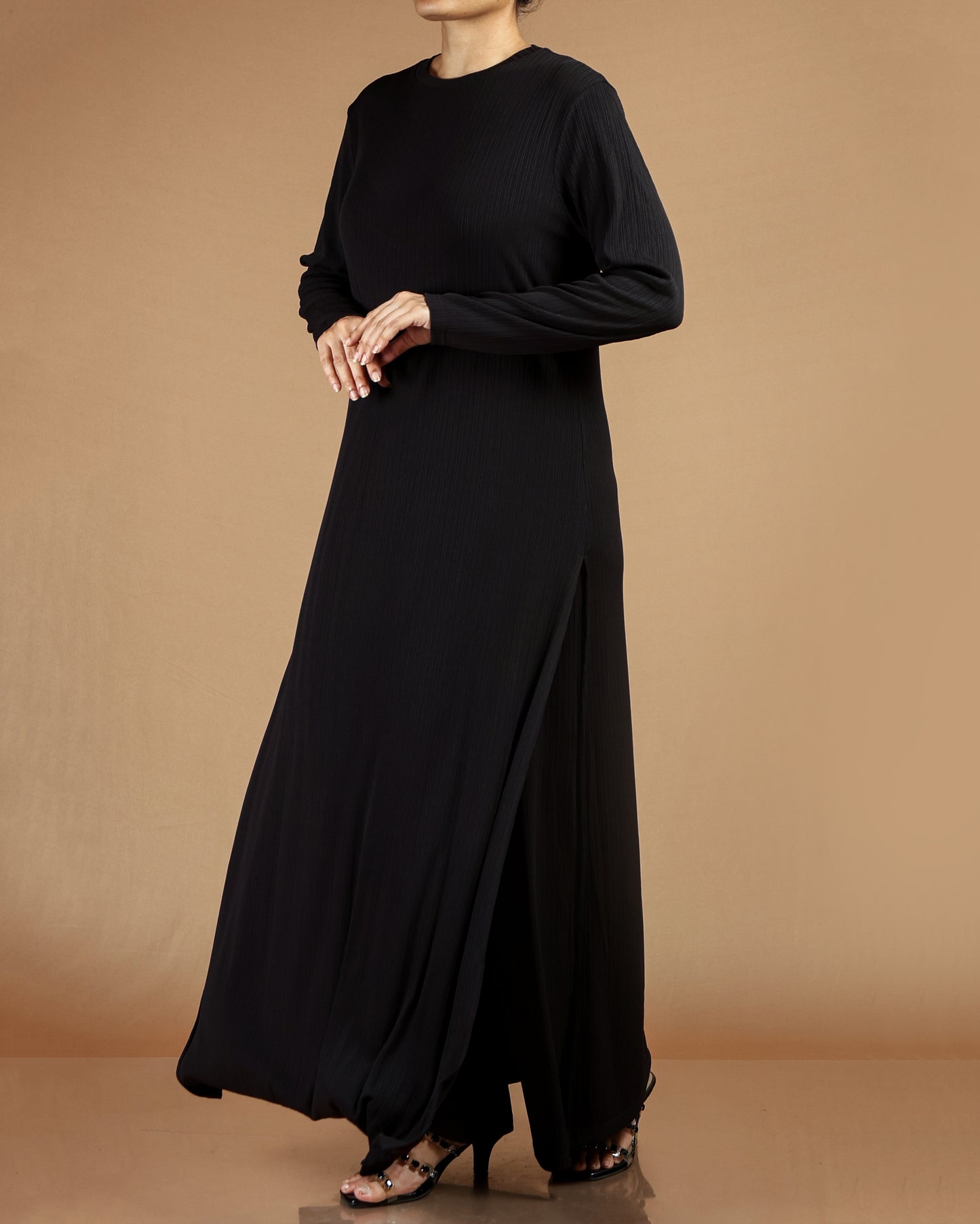 Elegant Pleated Modest Dress