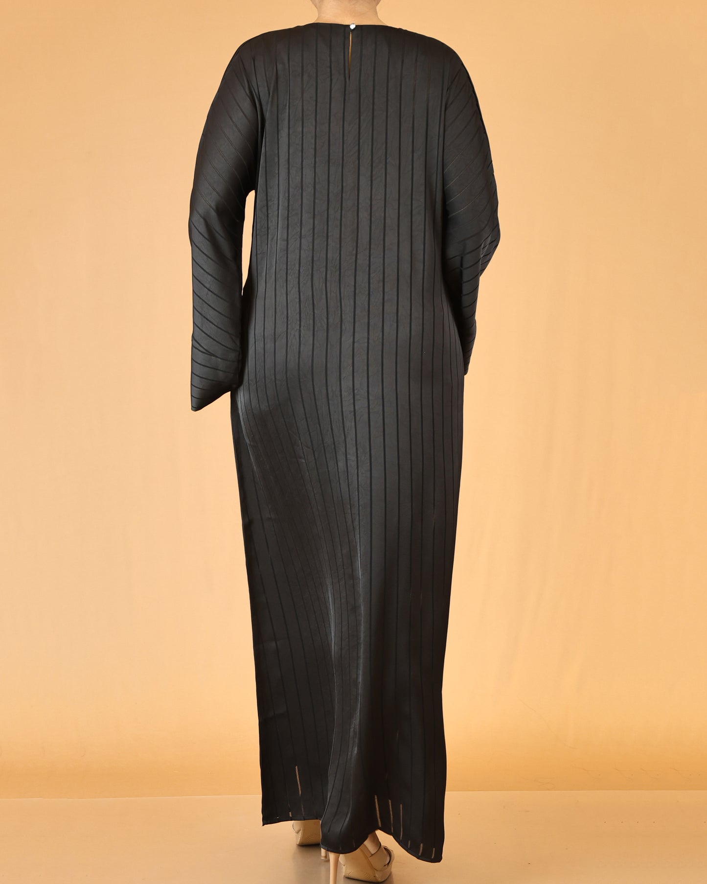 Jet Black Vertical Luxe Abaya