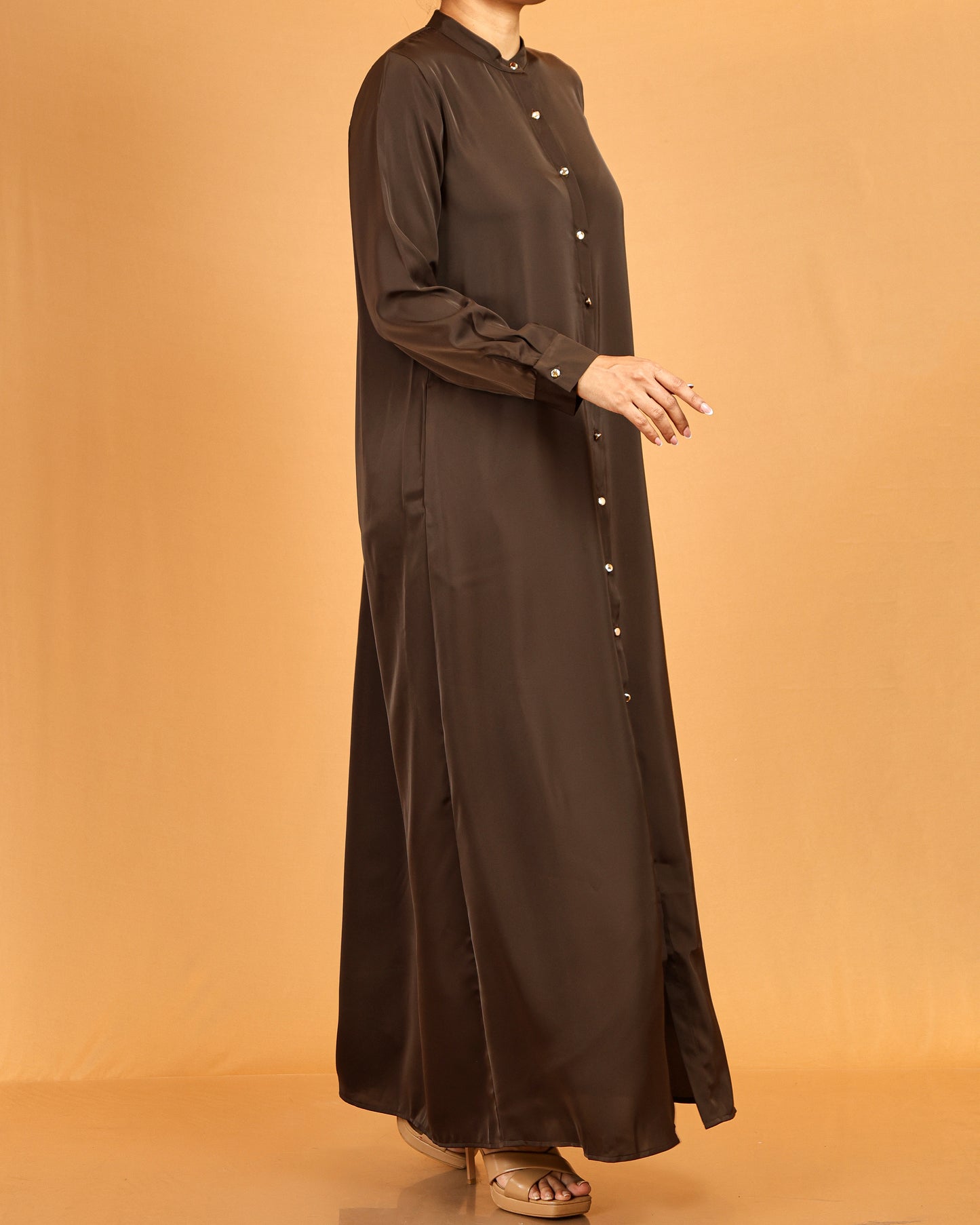 Classic Button-Down Shirt Maxi Dress – Deep Brown