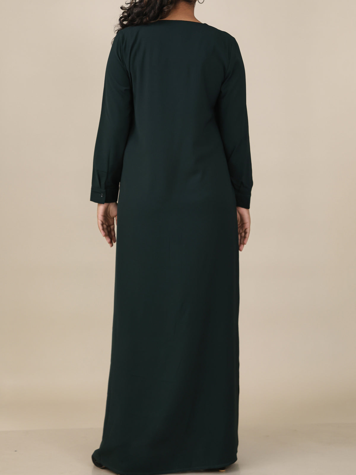 Veyra Deep Emerald Button Front Abaya