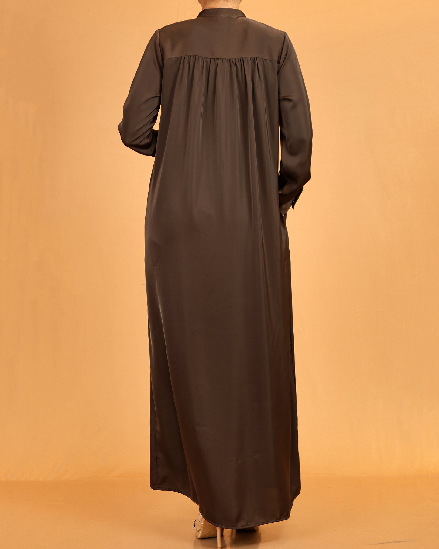 Classic Button-Down Shirt Maxi Dress – Deep Brown