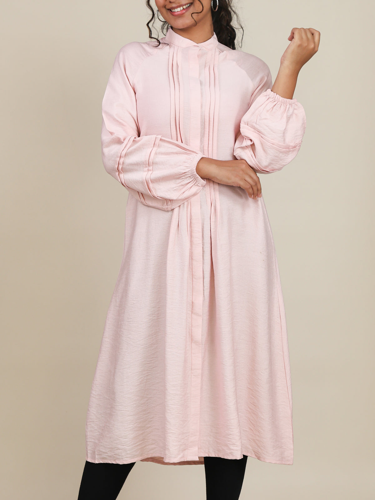 Mirelle Blush Pink Pleated Midi