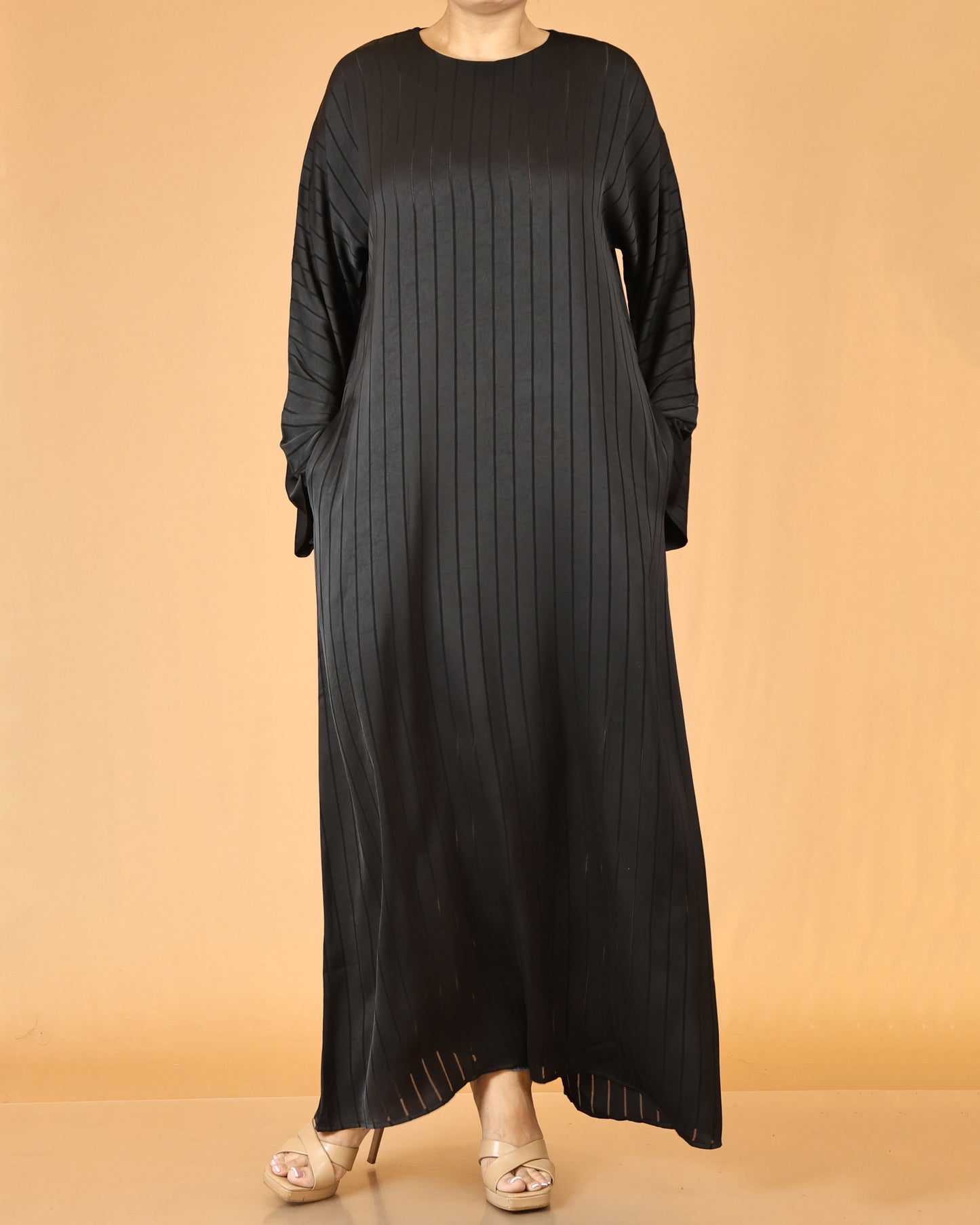 Jet Black Vertical Luxe Abaya