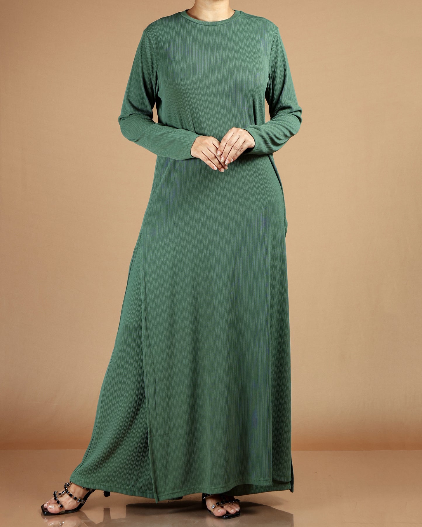 Elegant Pleated Modest Dress