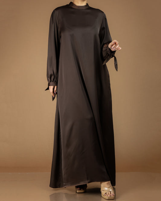 Luxury Satin-Feel Polyester Maxi Dress | Abaya