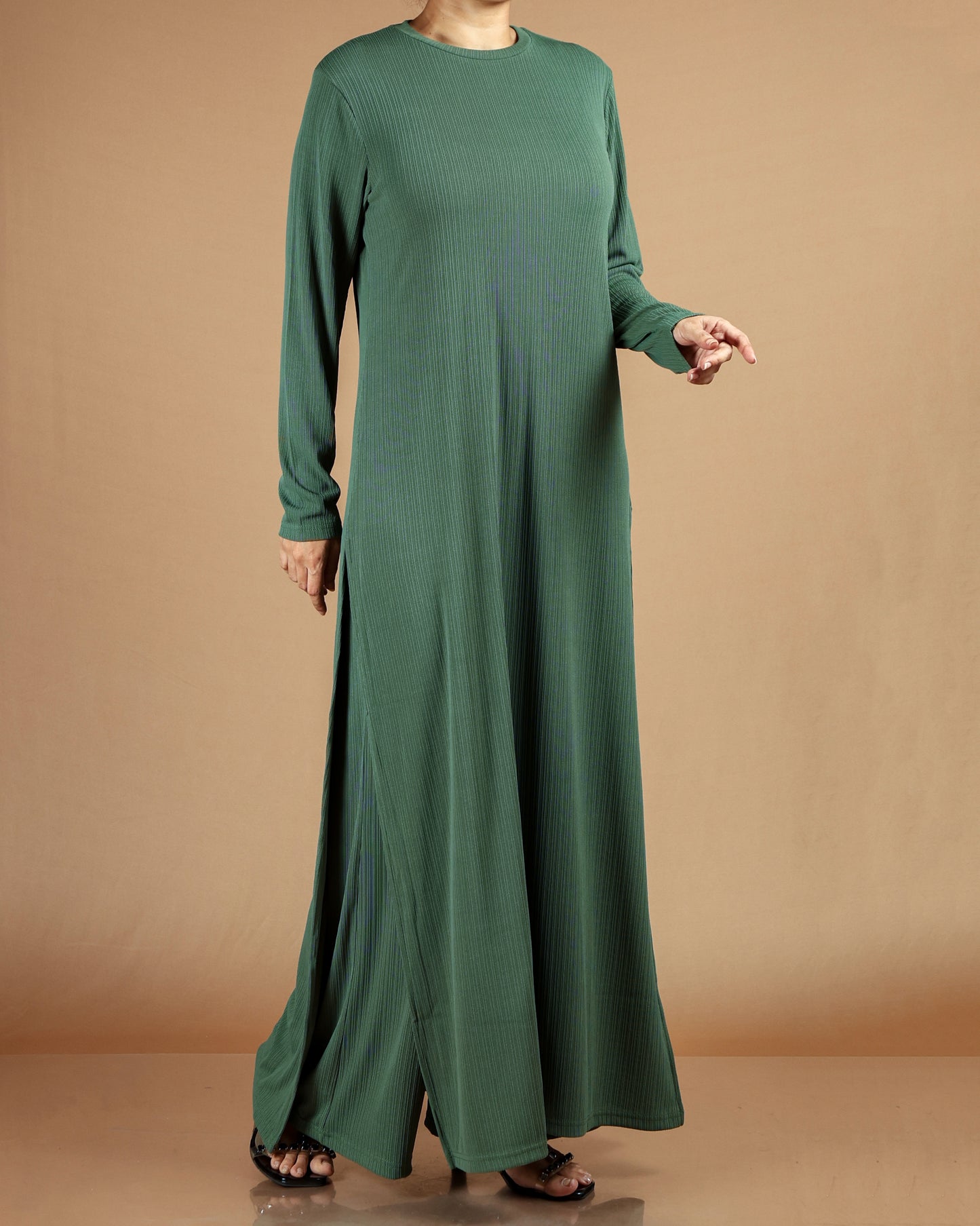 Elegant Pleated Modest Dress