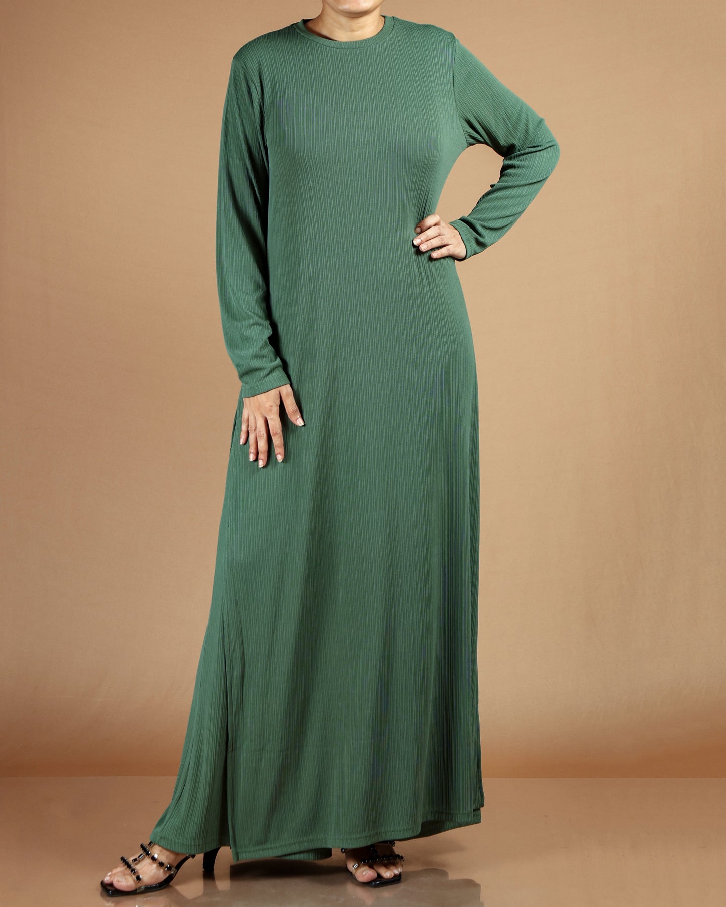 Elegant Pleated Modest Dress