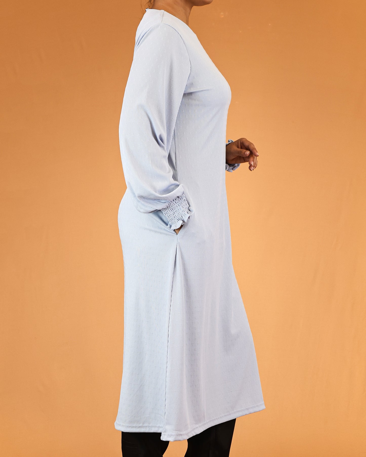 Powder Blue Textured Minimal Top