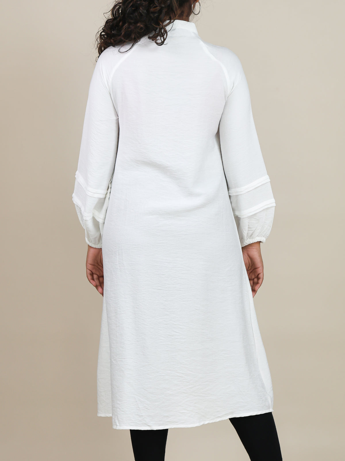 Mirelle White Pleated Midi