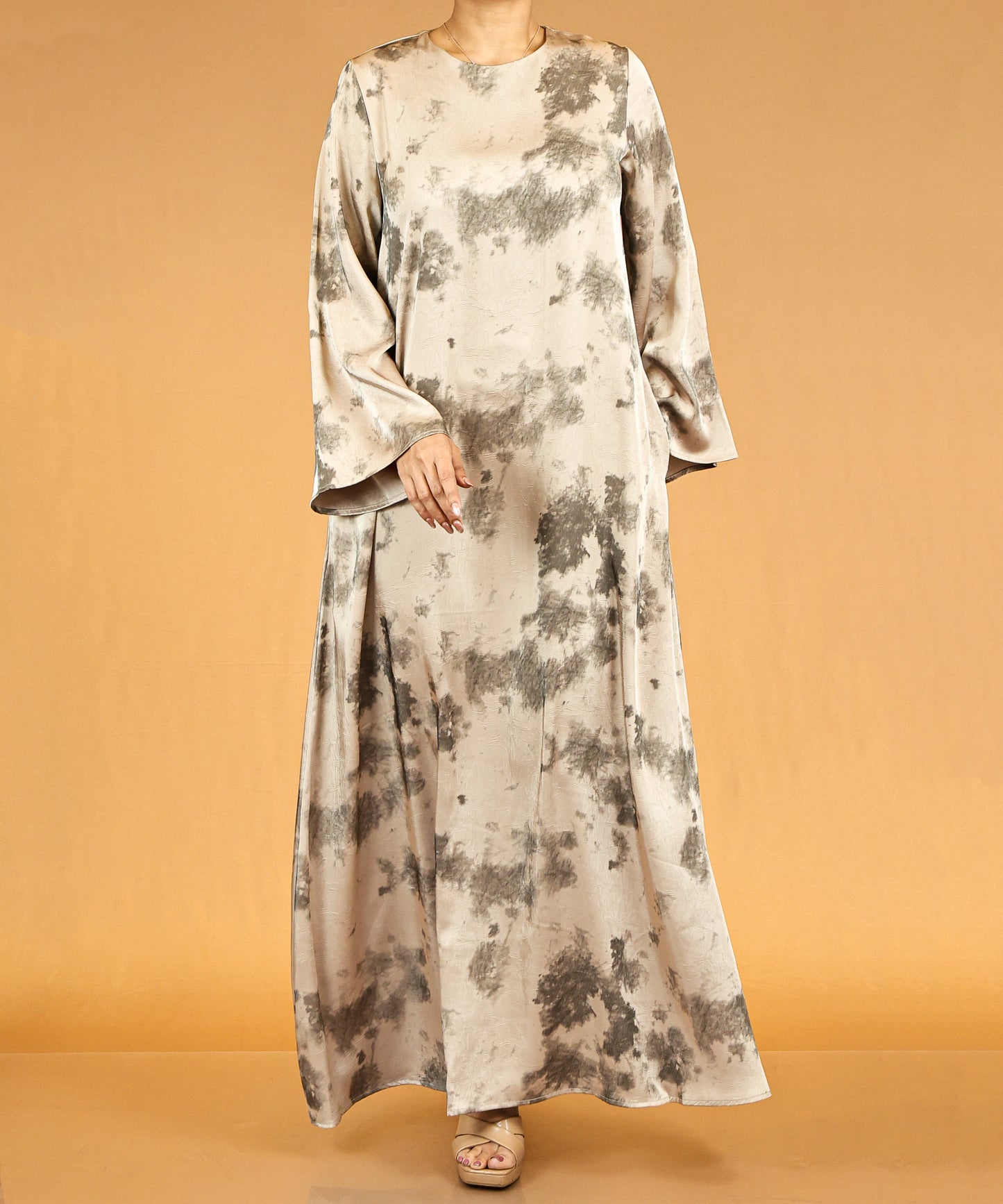Sand Mist Flared-Sleeve Modest Abaya