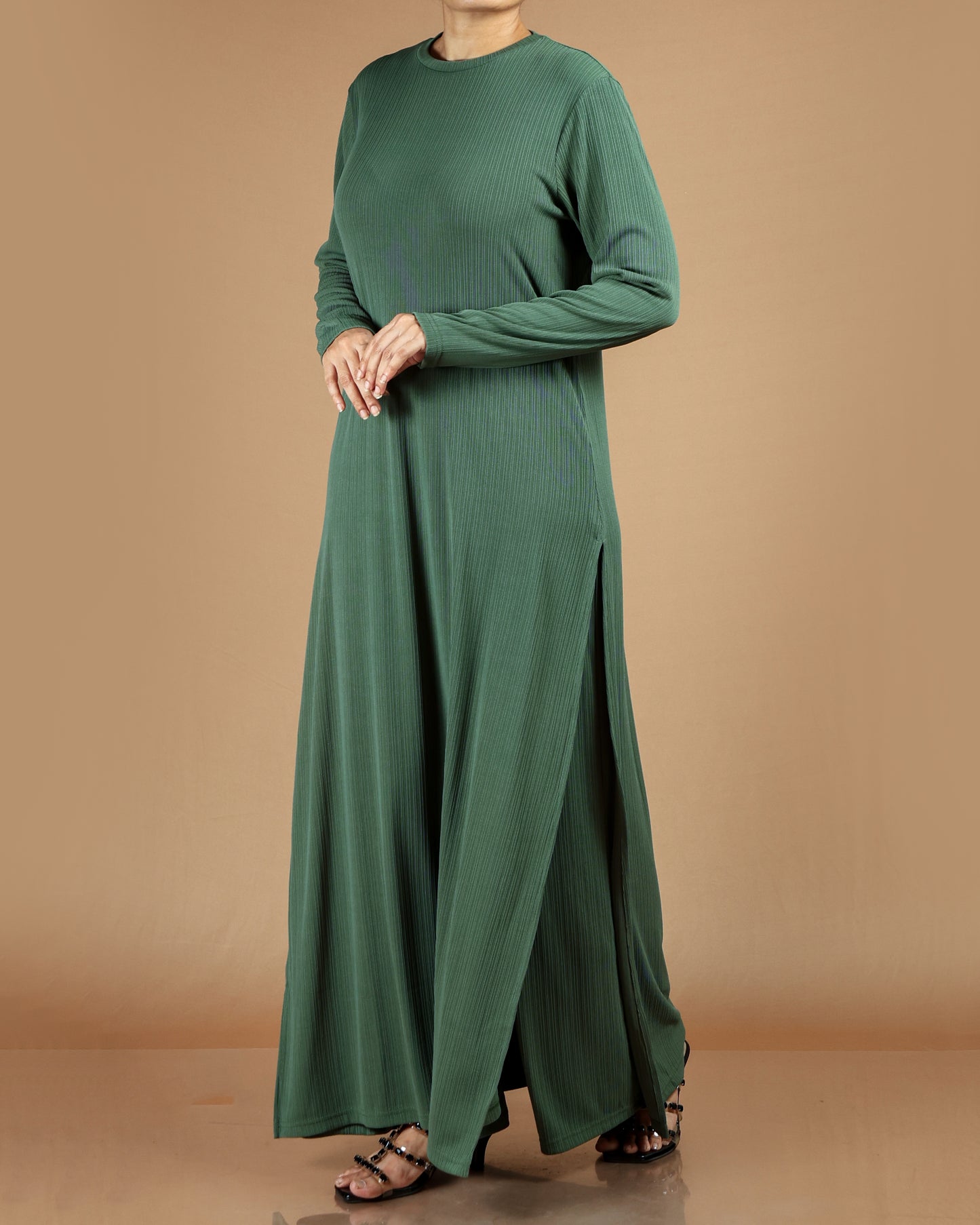 Elegant Pleated Modest Dress