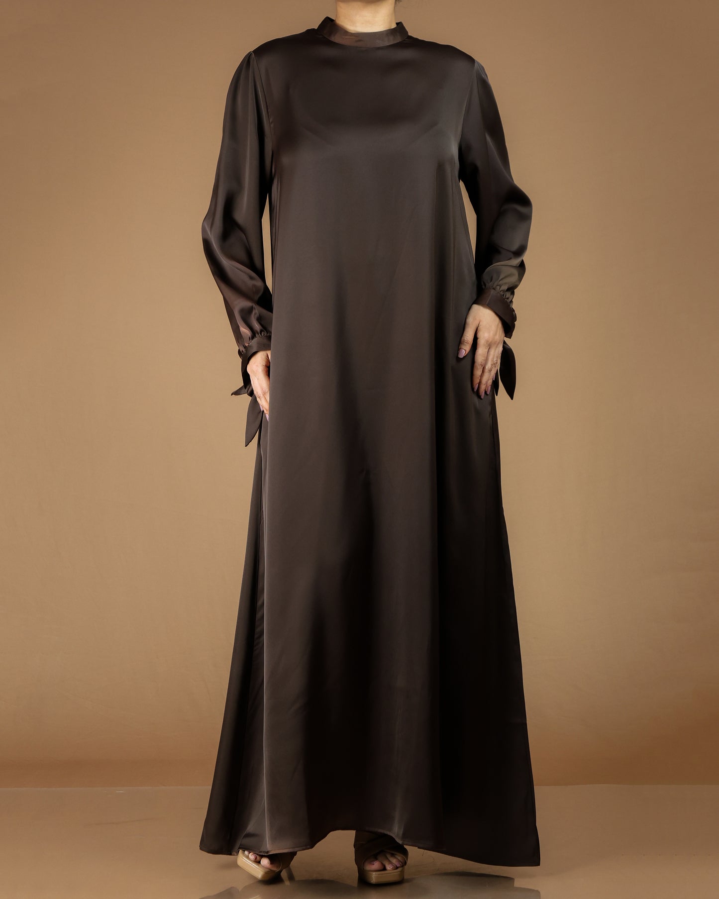 Luxury Satin-Feel Polyester Maxi Dress | Abaya