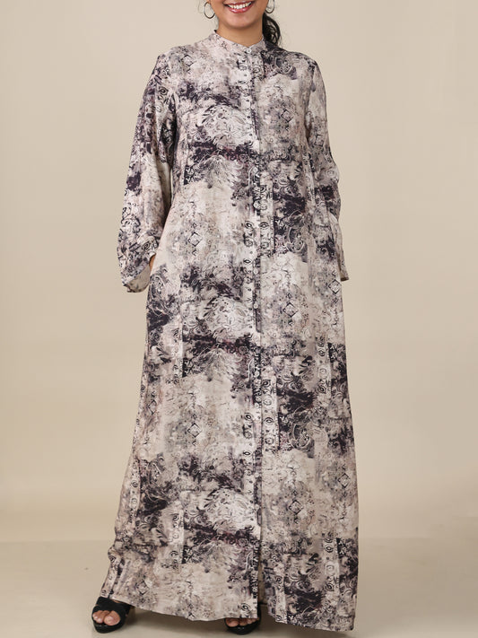 Amaya Mocha Print Abaya