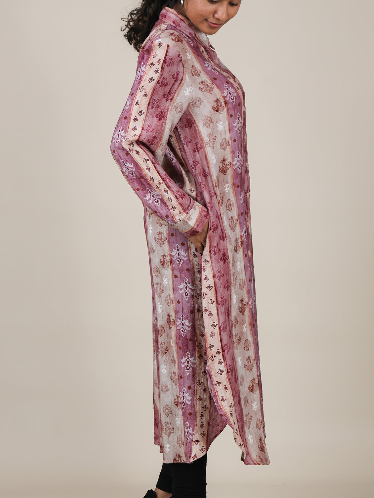 Nerissa Rose Stripe Print Shirt Dress