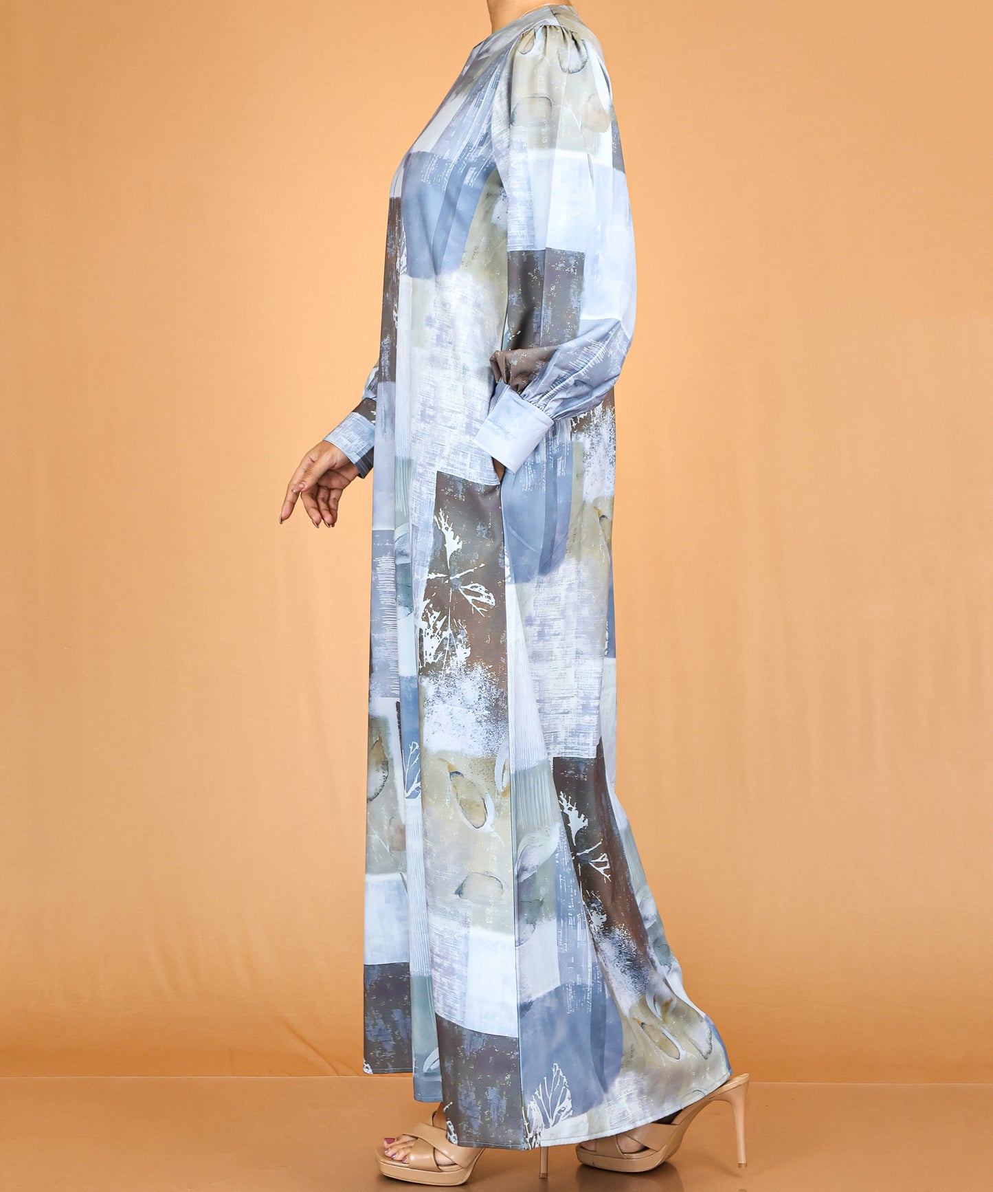 Blue Abstract Modest Abaya