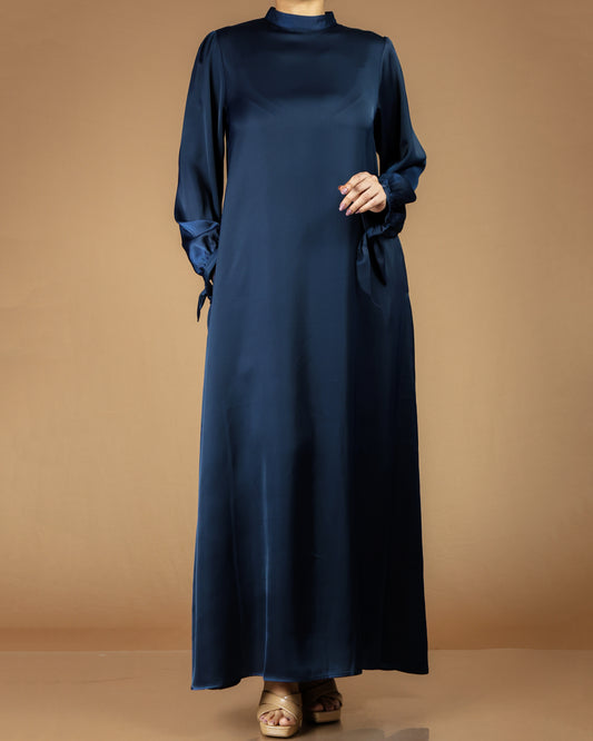 Luxury Satin-Feel Polyester Maxi Dress | Abaya