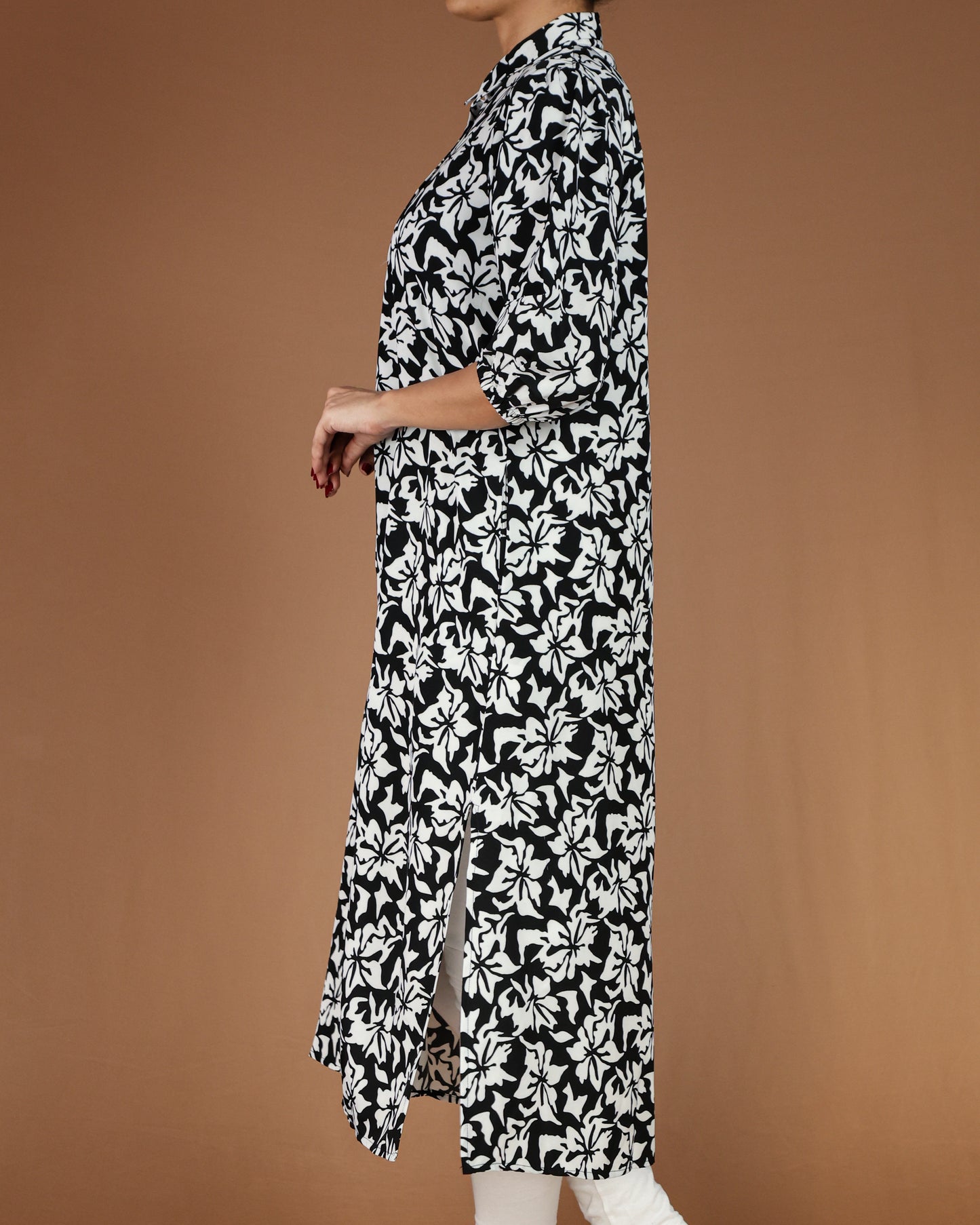 Floral Button-Down Midi Shirt Dress