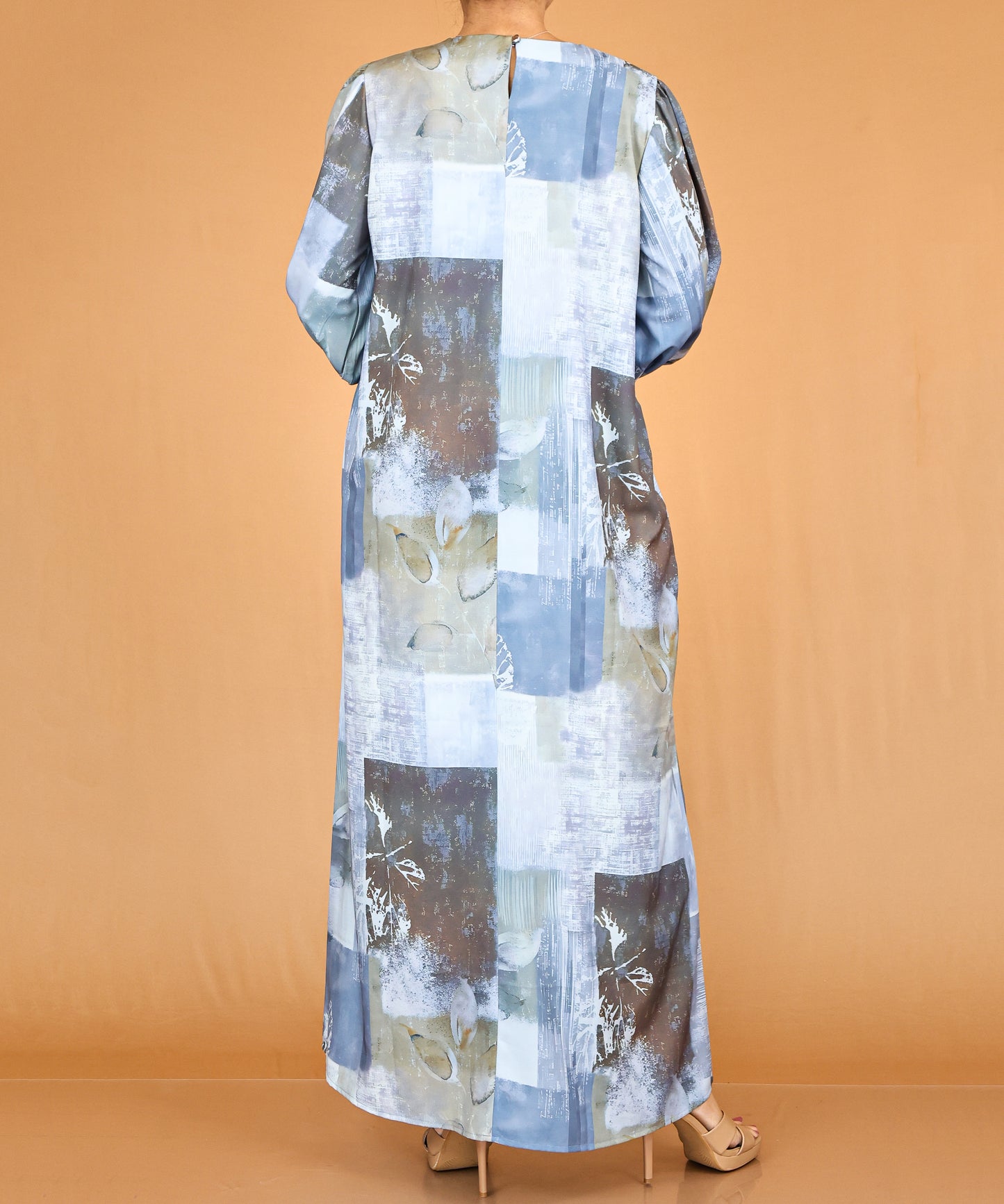 Blue Abstract Modest Abaya