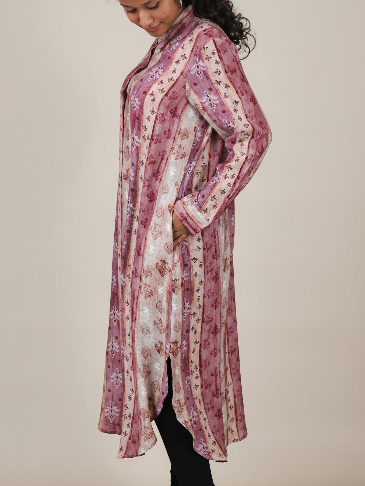 Nerissa Rose Stripe Print Shirt Dress