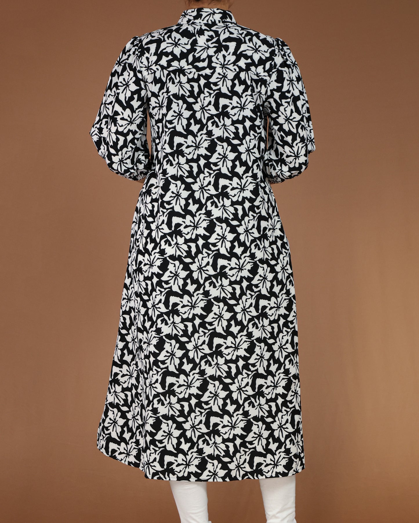 Floral Button-Down Midi Shirt Dress