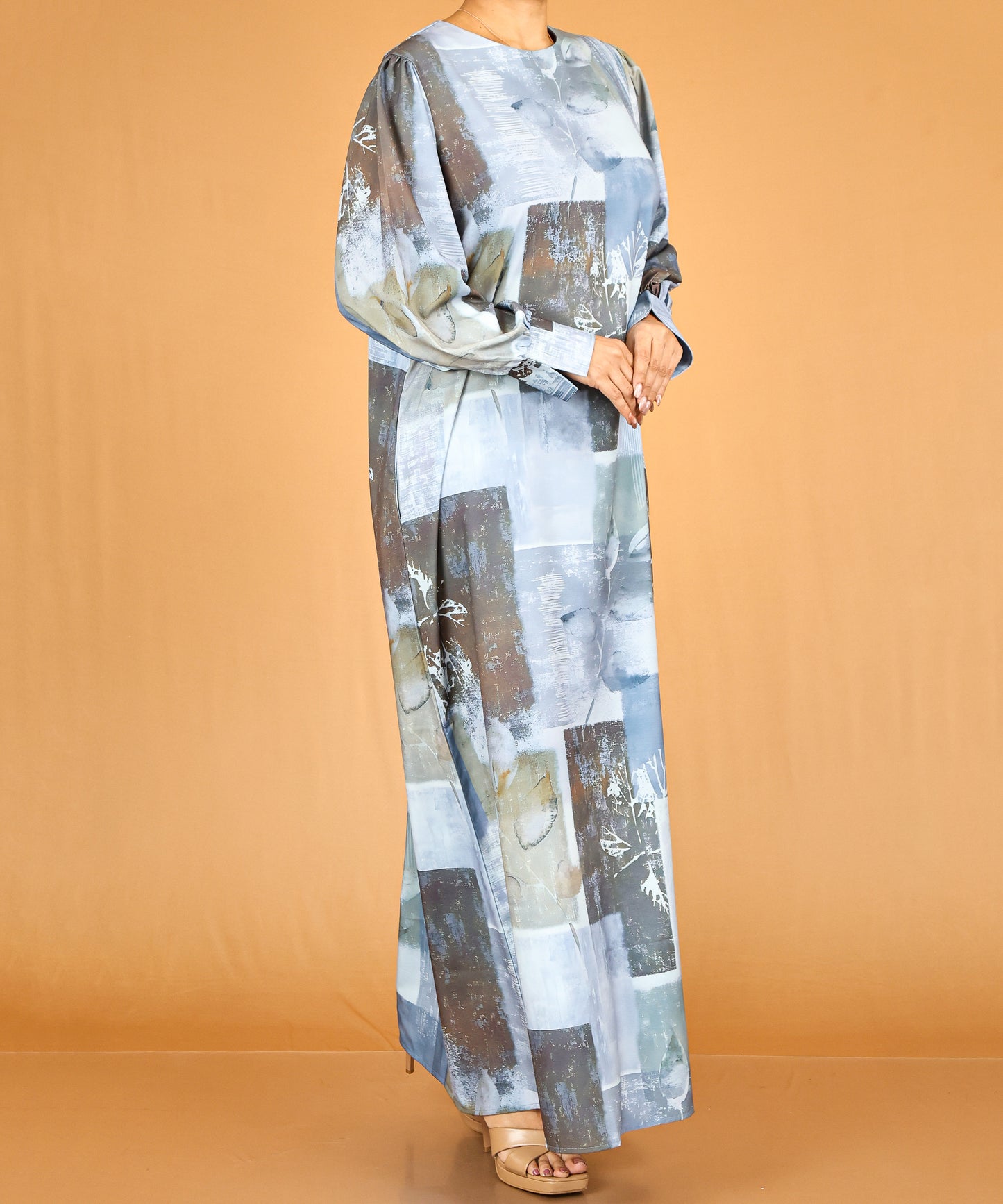 Blue Abstract Modest Abaya