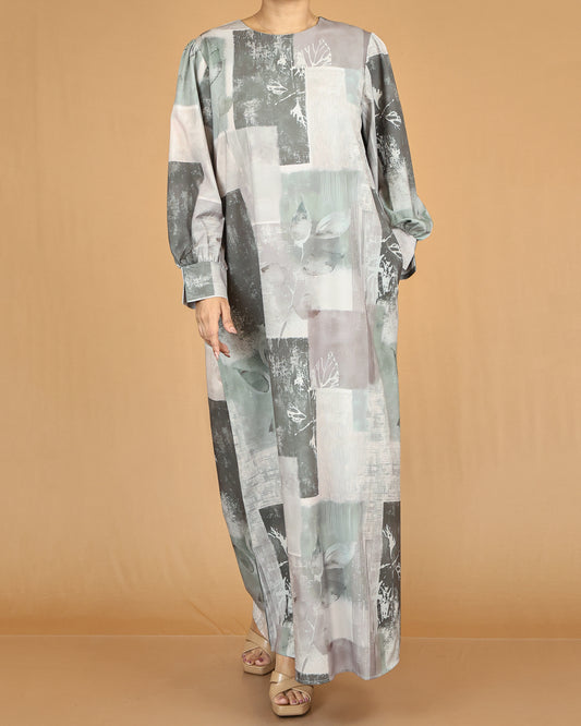 Sage Abstract Modest Abaya