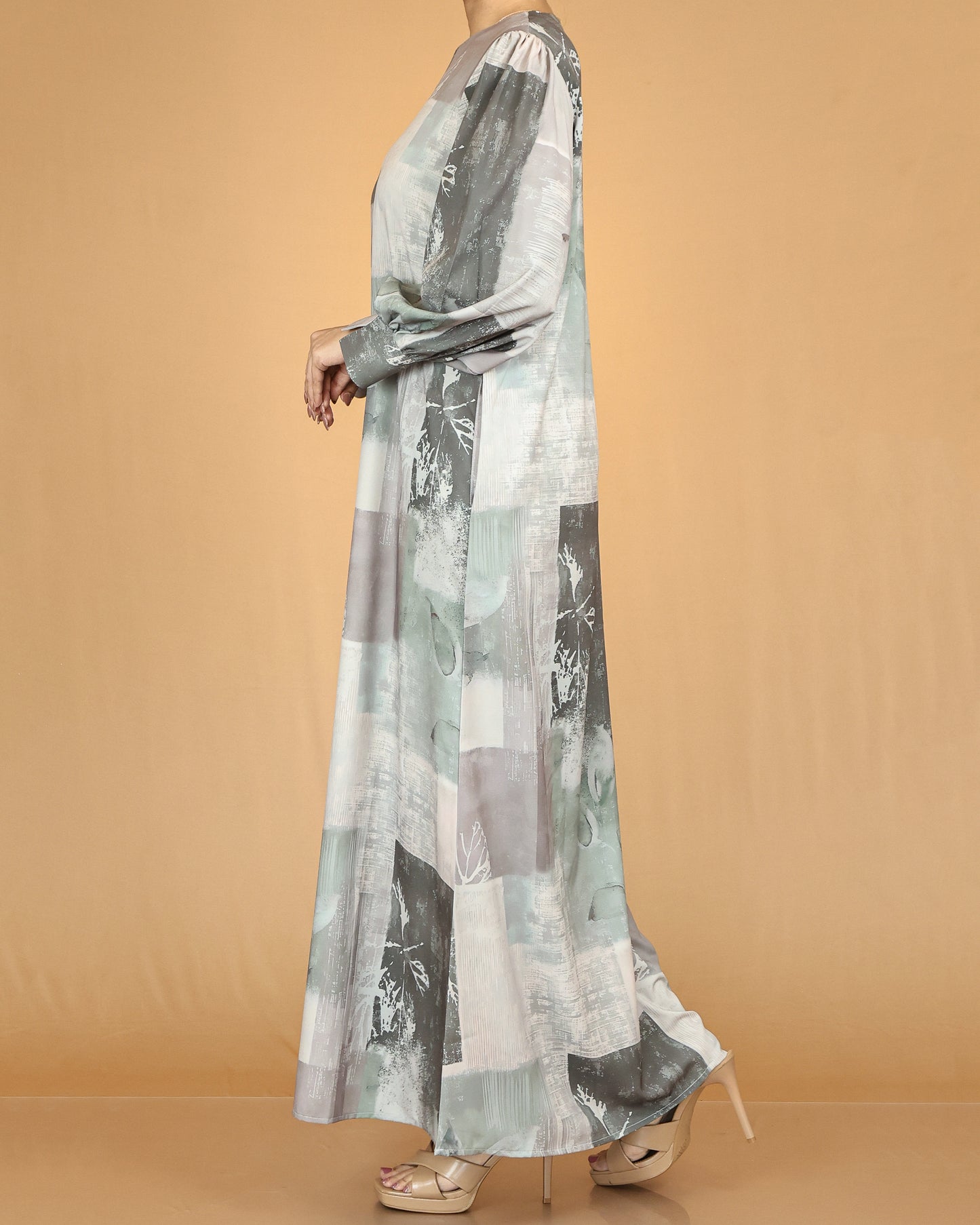 Sage Abstract Modest Abaya