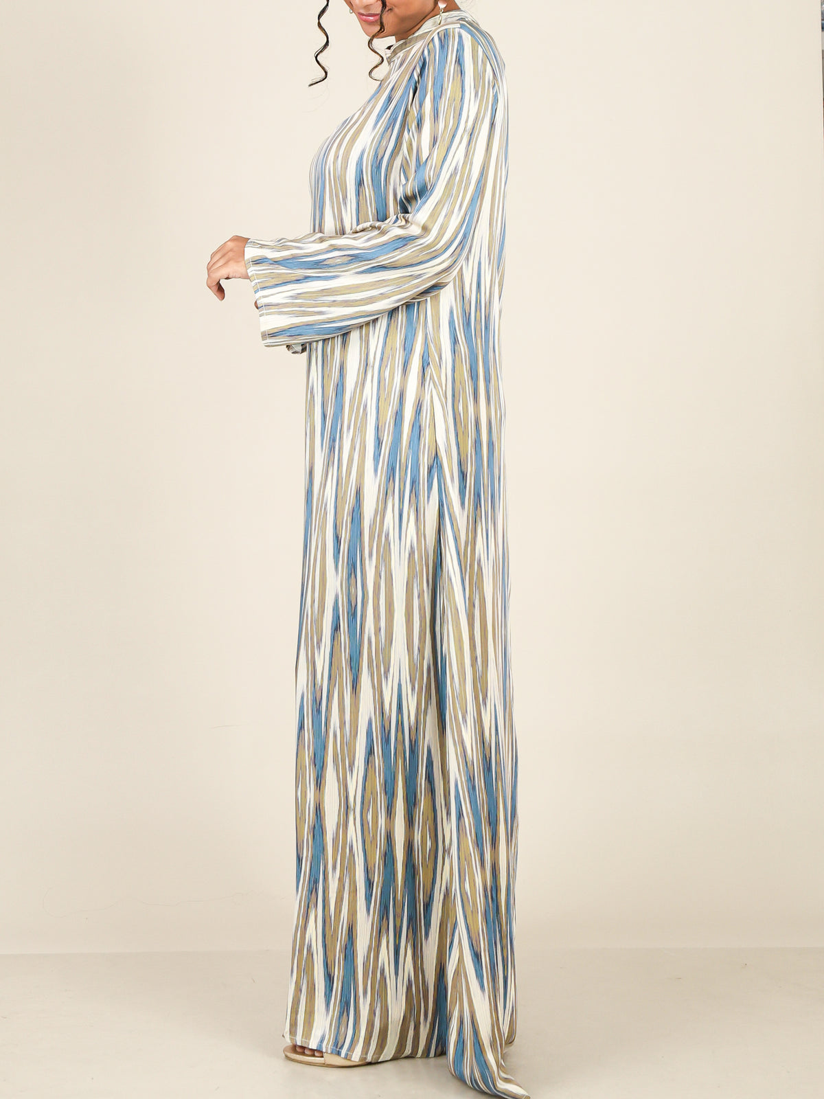 Marvelle Blue Sand Abstract Print Abaya