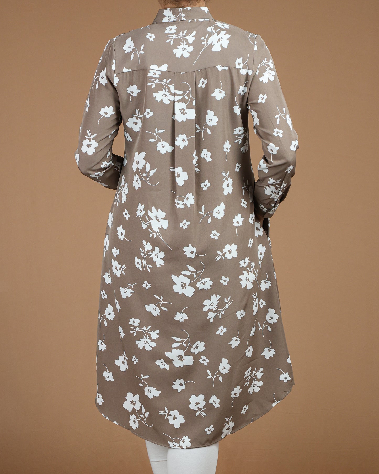 Floral Button-Down Midi Shirt Dres