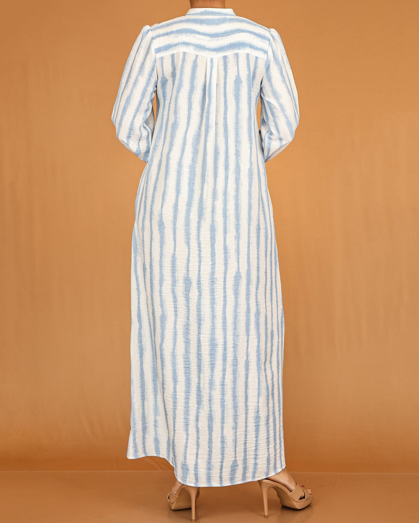 Skyline Stripe Modest Shirt Maxi Dress