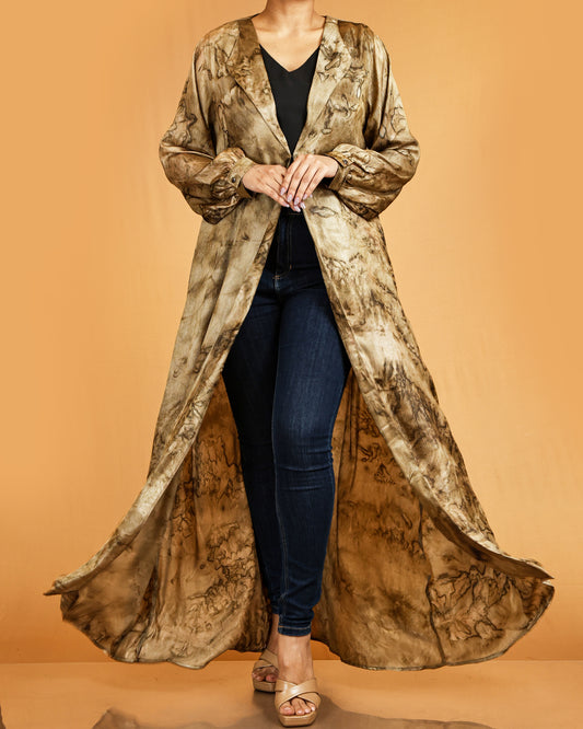 Tie-Dye abaya Coat