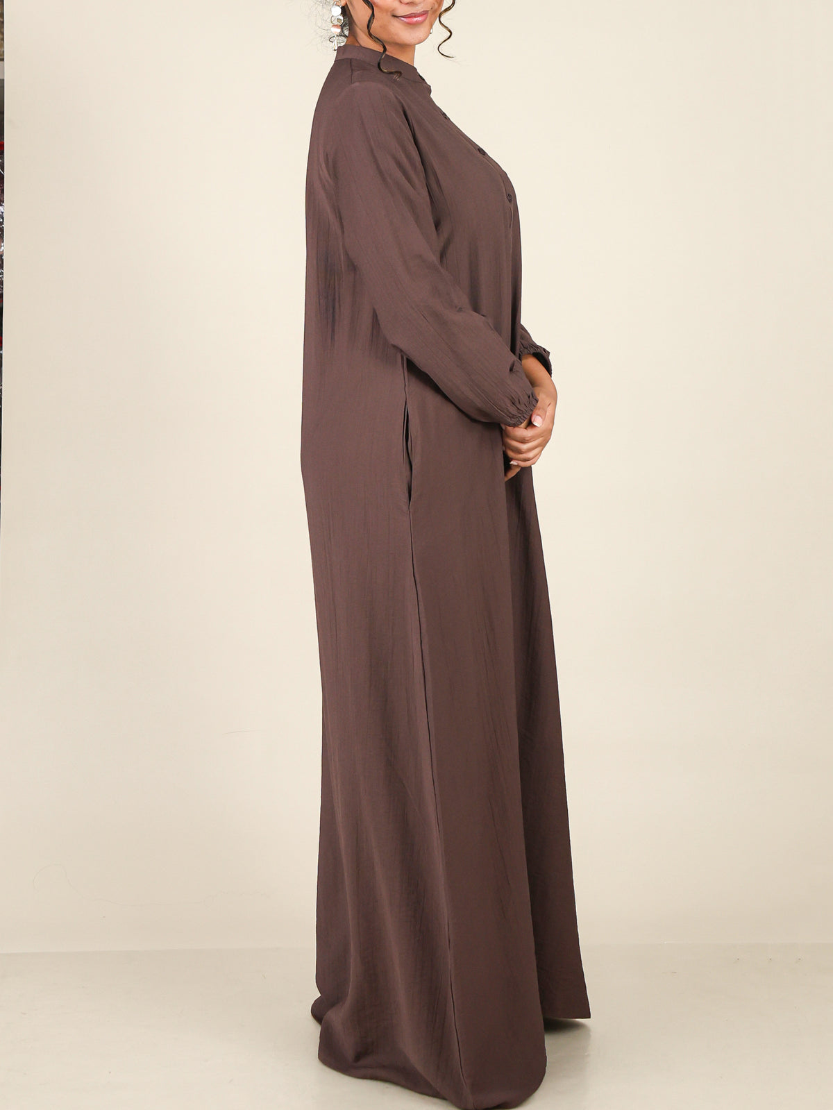 Serene Mocha Brown Mandarin Maxi
