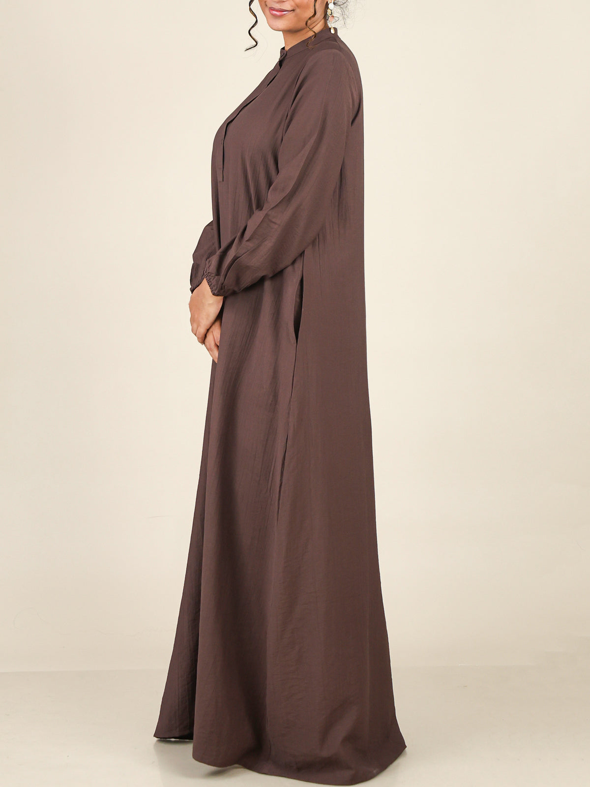 Serene Mocha Brown Mandarin Maxi