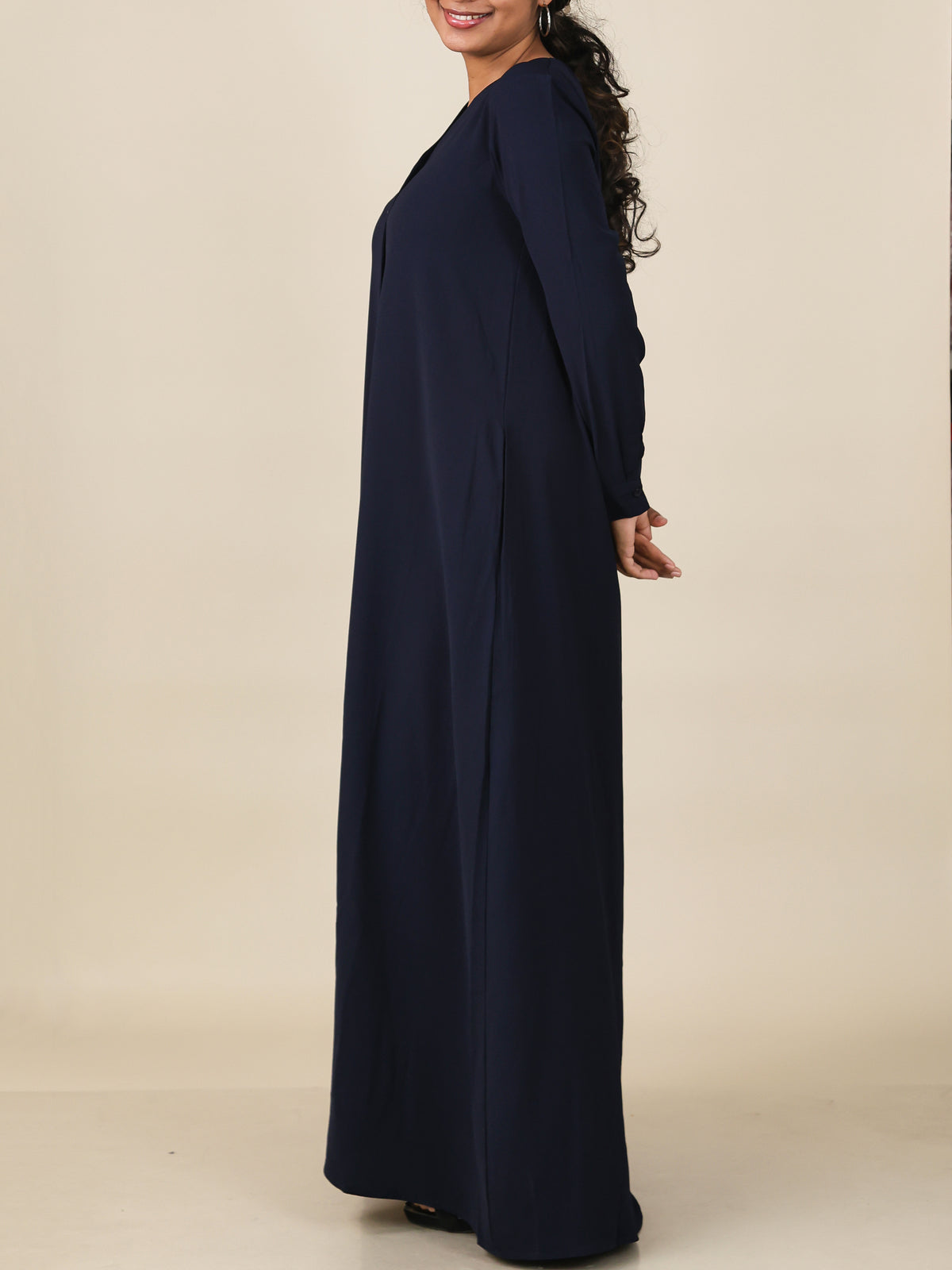 Veyra Midnight Navy Button Front Abaya