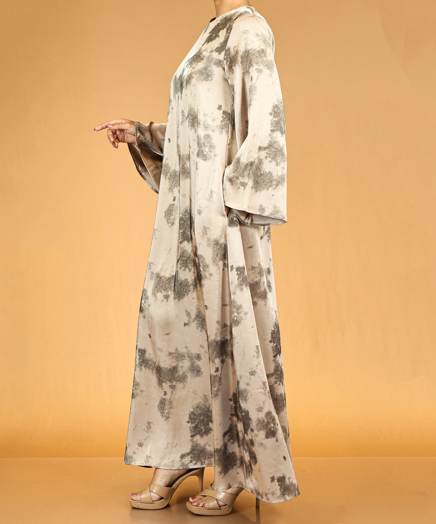 Sand Mist Flared-Sleeve Modest Abaya