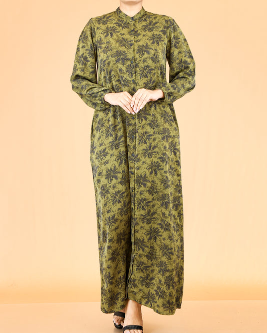 Olive Bloom Floral Maxi Dress