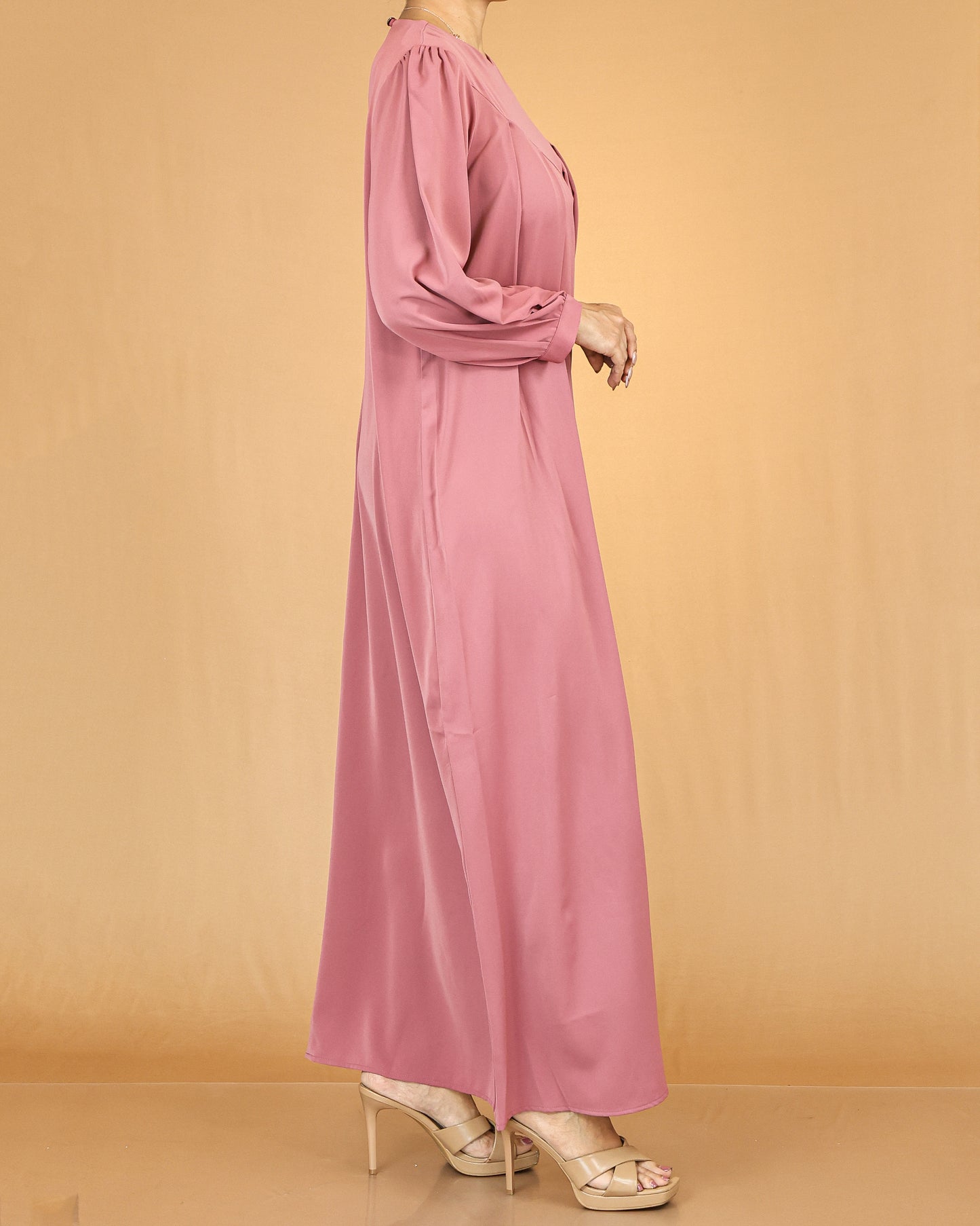 Rose Pleated Modest Abaya
