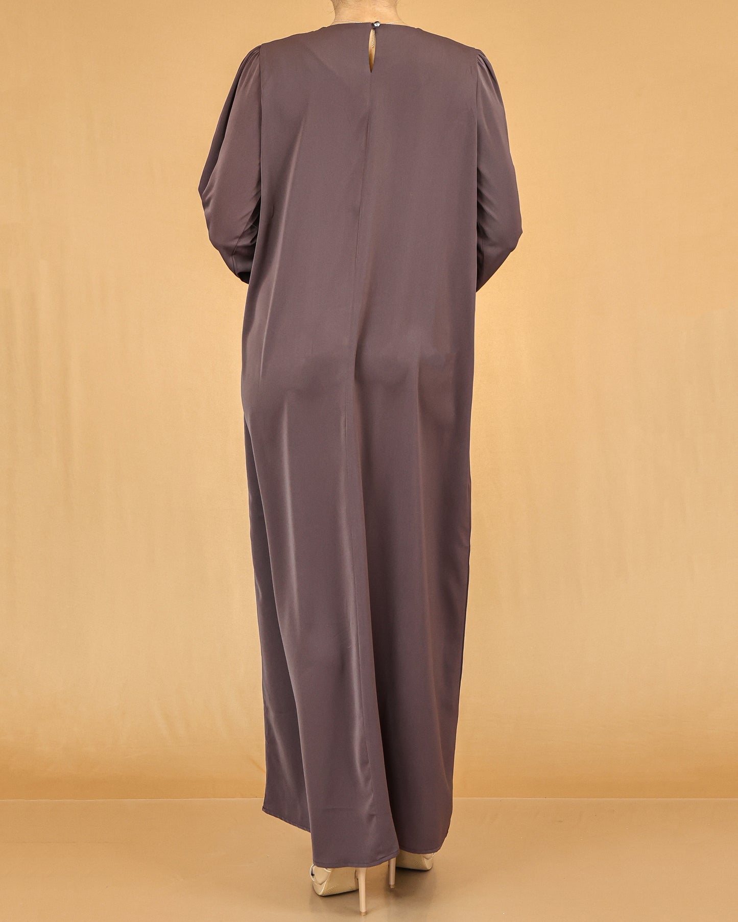 Mocha Pleated Modest Abaya