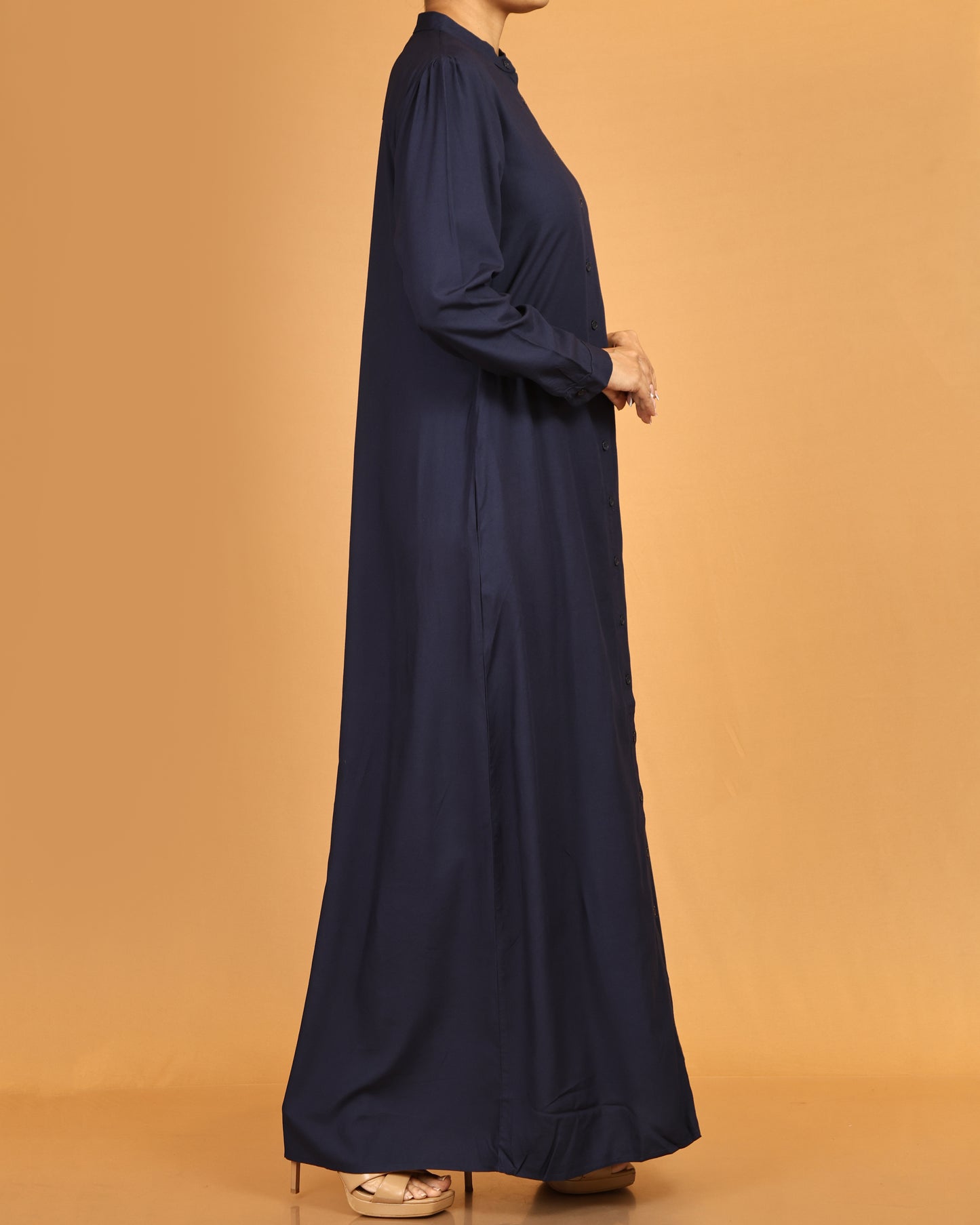 Classic Button-Down Shirt Maxi Dress – Deep Navy