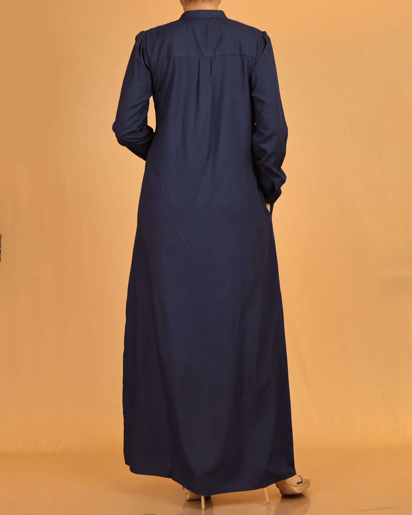 Classic Button-Down Shirt Maxi Dress – Deep Navy