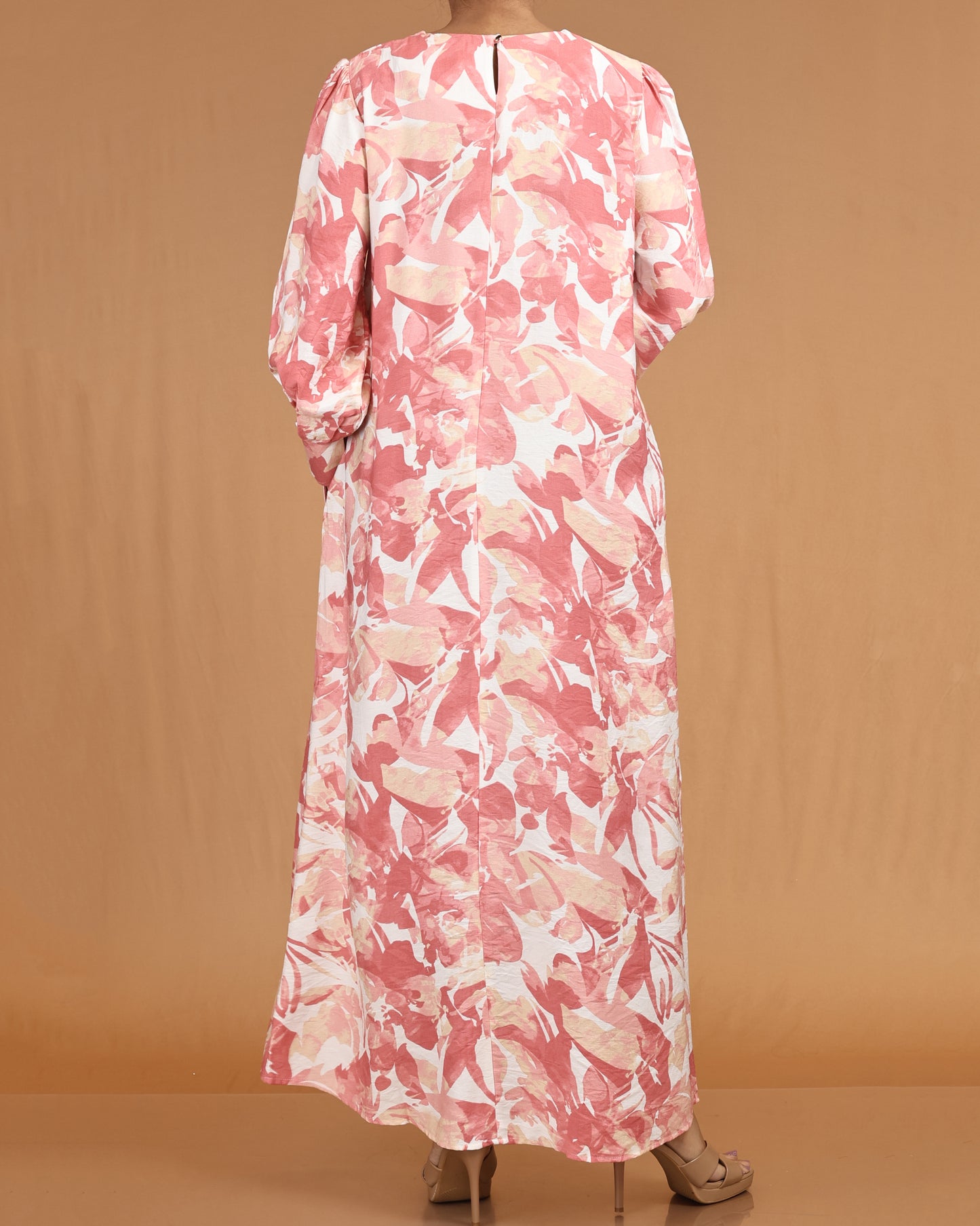 Blush Watercolor Printed Abaya
