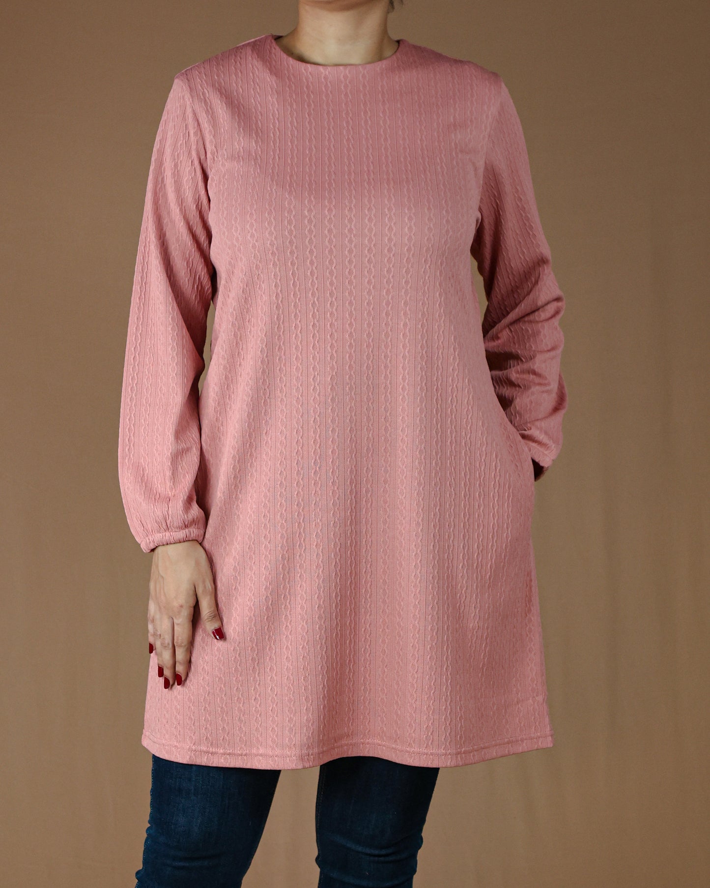 Casual Long Sleeve Tunic Dress for Women