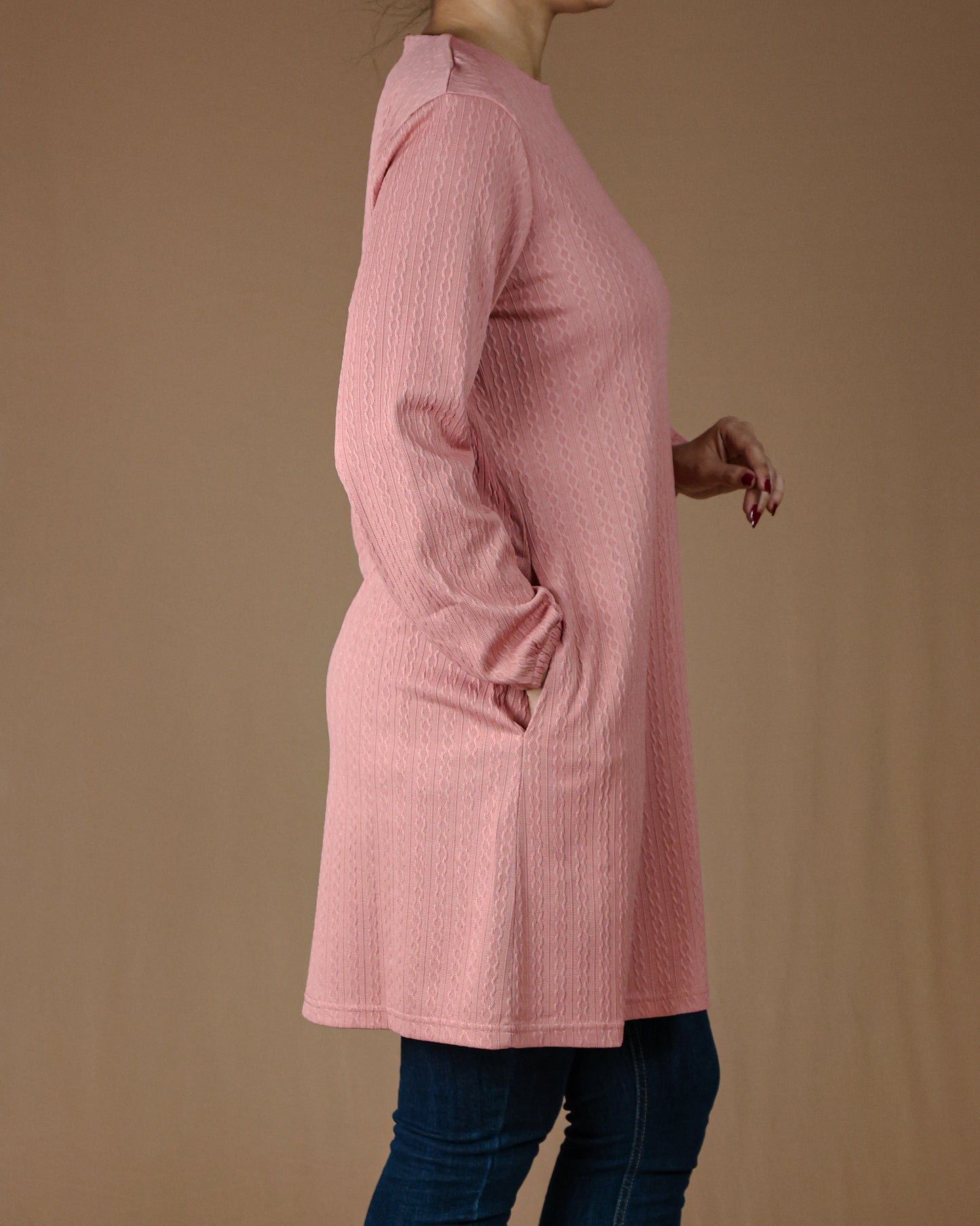 Casual Long Sleeve Tunic Dress for Women