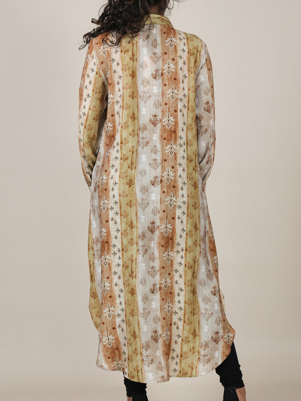 Nerissa Sand Stripe Print Shirt Dress