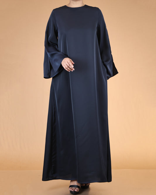 Midnight Navy Flared Sleeve Abaya