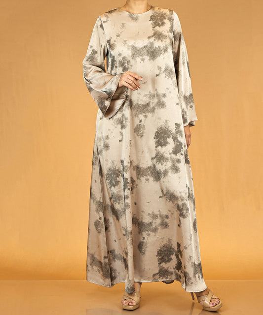 Sand Mist Flared-Sleeve Modest Abaya