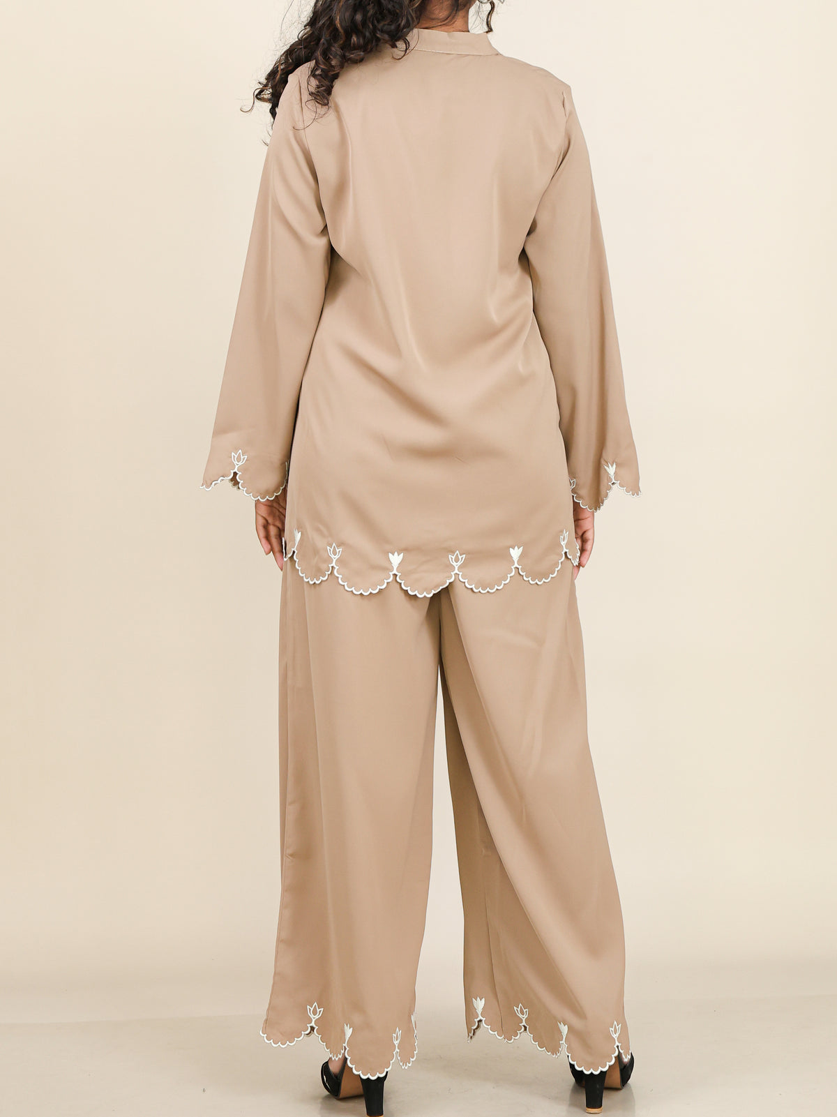 Soraya Sand Beige Embroidered Co-Ord Set