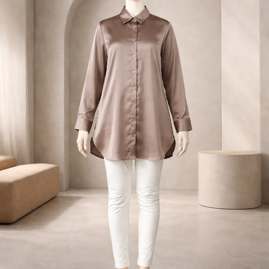 Mocha Minimal Shirt Top